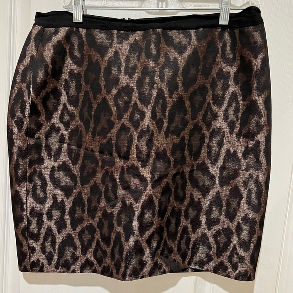 Ann Taylor Size 12p Metallic Leopard Print Mini Skirt. - Picture 1 of 5